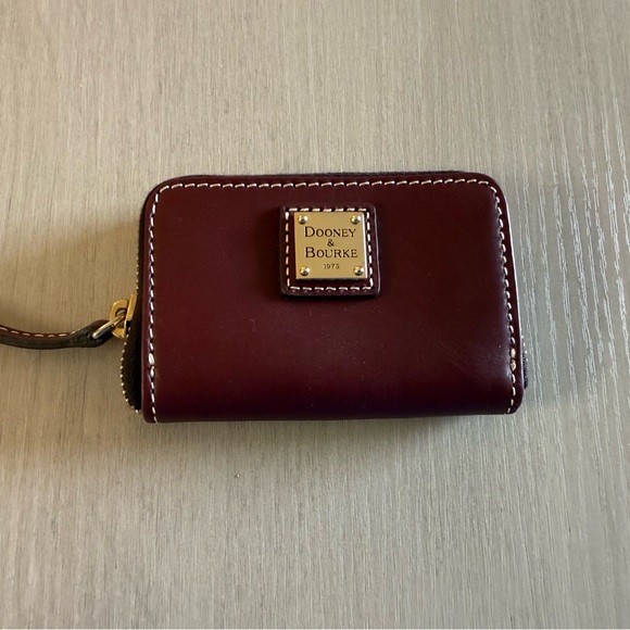 Dooney & Bourke Maroon Leather Wristlet - Picture 1 of 2